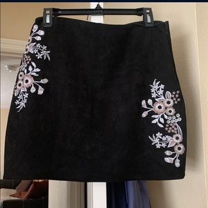 Black Floral Skirt